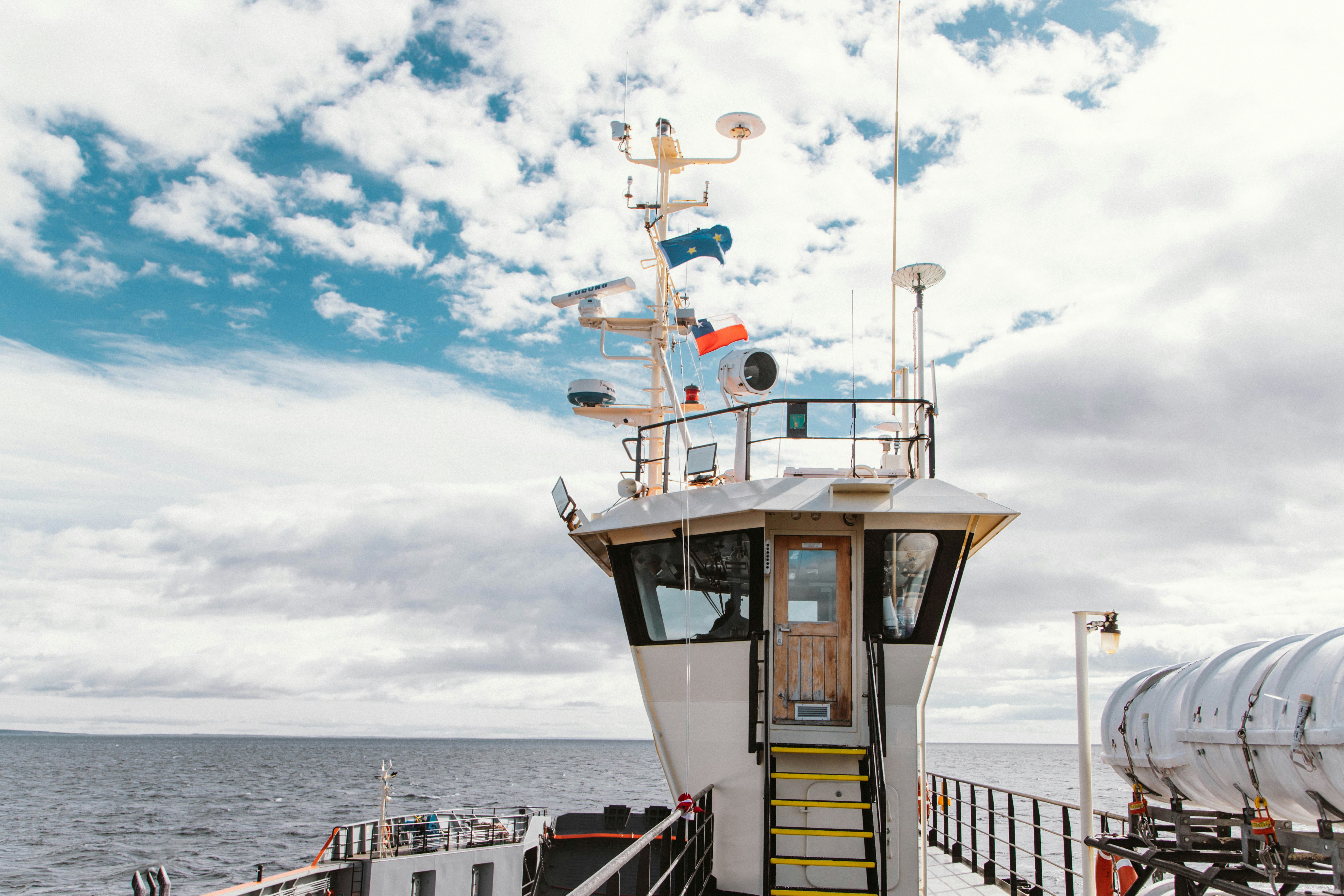 A large boat in a body of water